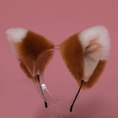 Cat Fox Ears Headband Costume Fur Anime Cosplay Party Halloween Hair Band Hoop Ṅ • $3.27