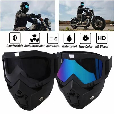 Anti-Fog Motorcycle Goggles Motocross Off Road Racing Face Mask Shield Eyewear • $12.34