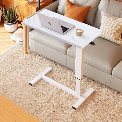 Movable Adjustable TV Dinner Laptop Tray Over Bed Table Desk Sofa Bed On Wheels • £60.94