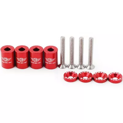 Racing 1  BILLET HOOD VENT SPACER RISER KITS FOR ALL TURBO ENGINE SWAP 6MM Red • $9.99