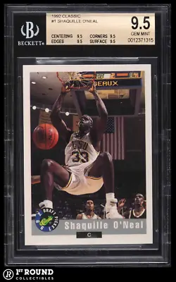 Shaquille O'Neal BGS 9.5: 1992 Classic Pre-Rookie Card True Gem Mint • $67.49