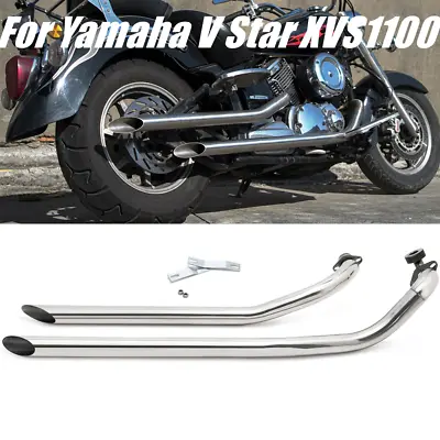 $194.88 • Buy For Yamaha V Star 1100 Polish Shortshots Staggered Exhaust Pipe XVS1100 Classic