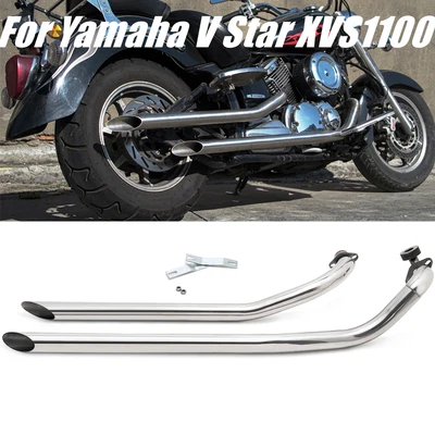 $194.88 • Buy For Yamaha V Star 1100 Polish Shortshots Staggered Exhaust Pipe XVS1100 Classic
