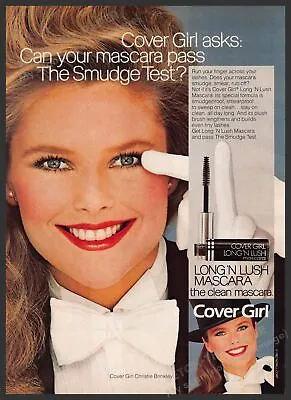 Cover Girl Long 'n Lush Mascara Christie Brinkley 1980s Print Advertisement 1982 • £10.44
