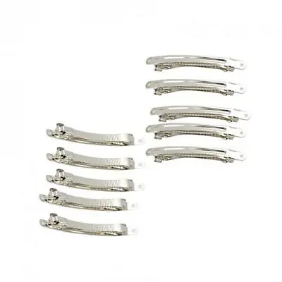 10pcs Silver Clasp French Clips Metal Craft Hair Bows Barrettes For DIY Bow • £4.12