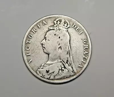 Great Britain : Silver Halfcrown 1890.  Queen Victoria    0.925 Silver. • $0.99