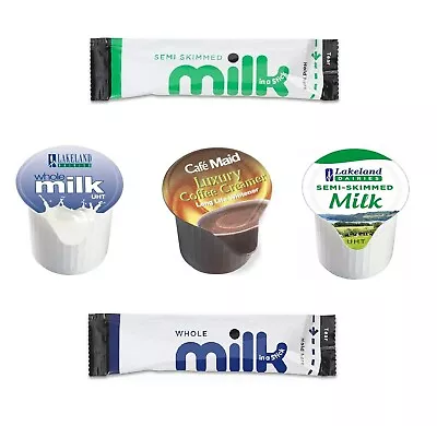 Lakeland 55x Semi Skimmed Whole Milk Creamer In Sticks Sachets Or Portions Pots • £5.59