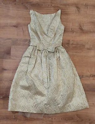I Magnin Vintage Brocade Gold Dress AS-IS • $34.99