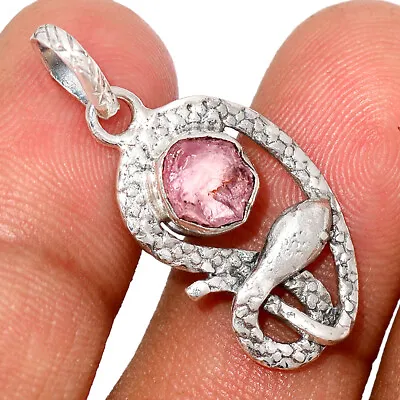 Snake - Natural Morganite Rough 925 Silver Pendant Jewelry BP211868 SNKP2 • $13.99