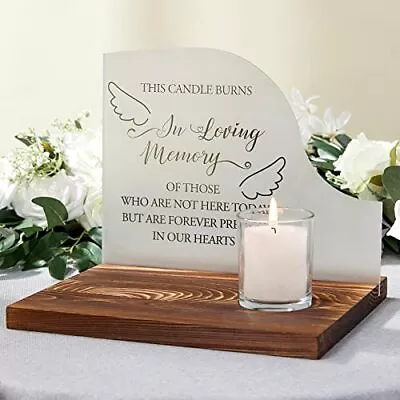 AW BRIDAL Sympathy Gifts Memorial Candle Acrylic & Wooden In Loving Memory • $35.19