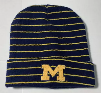 Michigan Wolverines Cuffed Winter Hat Cap Striped Drew Pearson NCAA College • $6.99