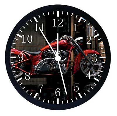 Yamaha Motorcycle Black Frame Wall Clock W62 • $19.95