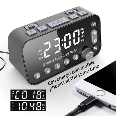 $30.98 • Buy Bedside Digital Alarm LED Clock With Dual USB DAB/FM Radio Large Screen Dual AU