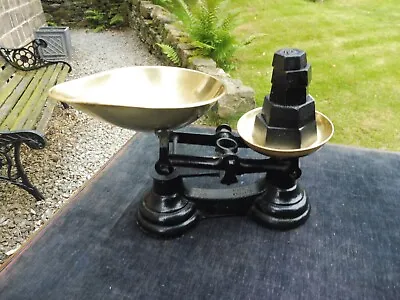 £25 • Buy Vintage LIBRASCO Black Cast Iron Scales With Set Of Cast Iron Weights