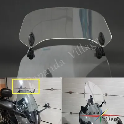 Clear Motorcycle Windshield Extension Spoiler Air Deflector For Honda BMW Harley • $30.99