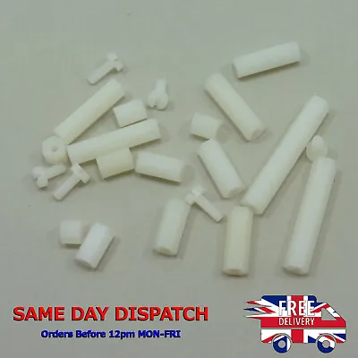 M3 Plastic Nylon 6mm Bolt With Female-Female Thread Screws Hex Spacer Standoff • £2.30