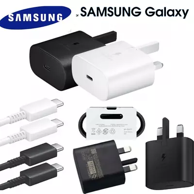 25W Fast Charger Adapter Plug & USB Charging Cable For Samsung Galaxy All Phones • £3.98