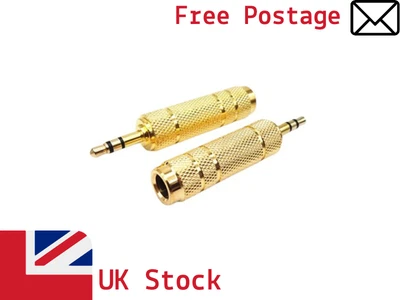 £3.99 • Buy 3.5mm To 6.35mm Stereo Audio Jack 1/8  Male To 1/4  Female Headphone Adapter