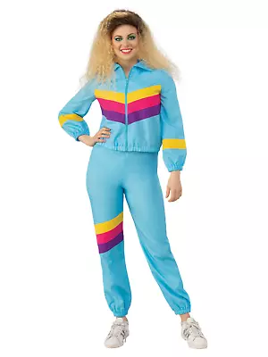 Adult 80's Track Suit Fancy Dress Costume Blue Shell Suit Chav Outfit Scouser  • £23.95