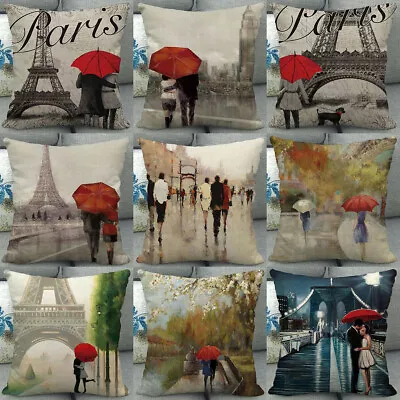 18  Europe London Paris Lover Valentine's Throw Pillow Covers Sofa Cushion Case • £4.03