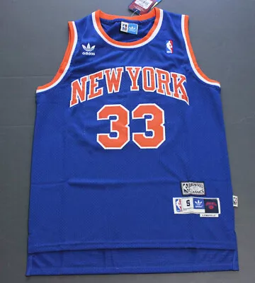 Retro Patrick Ewing #33 New York Knicks Basketball Jerseys Blue*- • £19.99