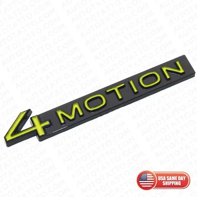$15.99 • Buy For 18-23 VW 4 Motion Rear Trunk Nameplate Badge Emblem Black Green Sport