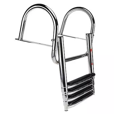 4 Step Boat Ladder Stainless Steel Telescoping Folding Ladder Yacht Dock Marine • $98.99