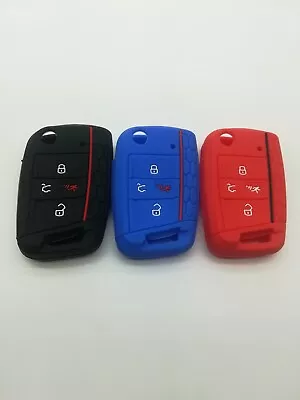 $6.99 • Buy Silicone Fob Remote Key Case Cover For VW Tiguan Passat Golf Atlas Jetta Arteon