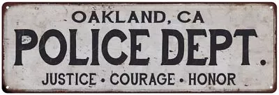 OAKLAND CA POLICE DEPT. Home Decor Metal Sign Gift 106180012036 • $49.95