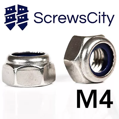 LOCKING NUTS FOR SCREWS BOLTS SIZE A4 MARINE GRADE M4 - 4mm Ø • £2.42