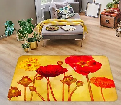 £29.99 • Buy 3D Poppy Painting NA5431 Game Rug Mat Elegant Photo Carpet Mat Fay