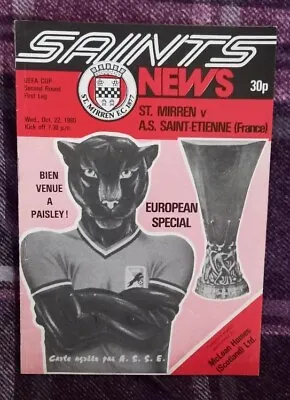 1980/81 UEFA Cup 2nd Round - ST. MIRREN V. SAINT ETIENNE • $3.72