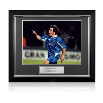 £134.99 • Buy Gianfranco Zola Signed Football Photo: Final Winning Goal. Deluxe Frame