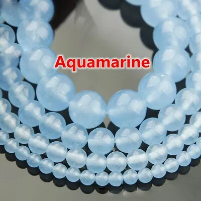 1 Strand Round  4mm 6mm 8mm 10mm 12mm Natural Stone Rock Gemstone Beads Lot • £4.66