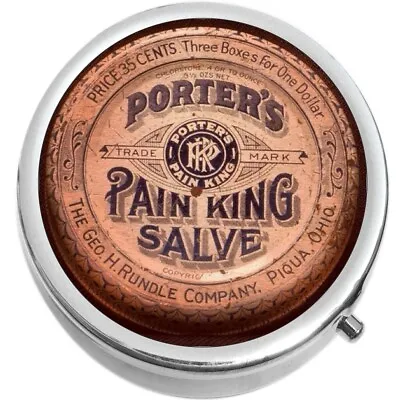 Apothecary Vintage Pain King Salve Medical Pill Box Medicine Pill Box • $16.88