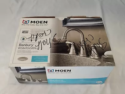 MOEN Banbury 8  Widespread 2-Handle Bathroom Faucet - Spot Resist Brushed Nickel • $59