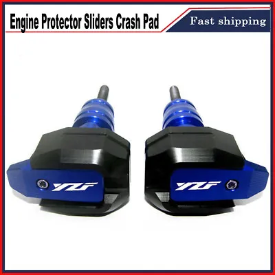 Blue Engine Protector Sliders Crash Pad For YAMAHA YZFR1 R1M R3 R6 R9 R15 YZF600 • $43.99