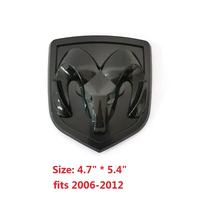 1 OEM 06-12 Grille Ram 1500 2500 Emblem Badge Glossy Black 68050754AA 110MM • $42.66