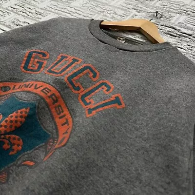 RARE Vintage 80s Bootleg Gucci University Crewneck Sweatshirt Made In USA Large • $85