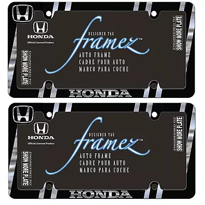 New 2pc Set Honda Elite Logo Car Truck Chrome Metal License Plate Frames • $37.26