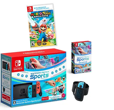 NEW Nintendo Switch + FREE Sports Game + Mario Rabbids + Leg Strap SPORT BUNDLE • $288.88