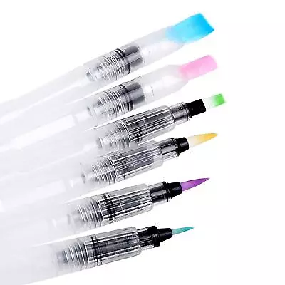 $8.99 • Buy 6 Set Water Color Brush Refillable Pen Watercolor Color Supplies Painting Art