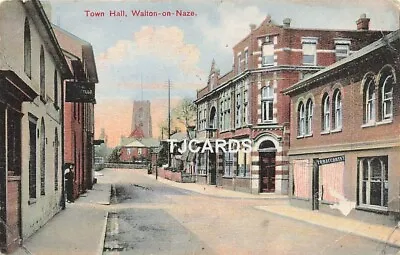 1920 WALTON ON THE NAZE  Town Hall  Colchester Ipswich  Essex  Postcard • £3