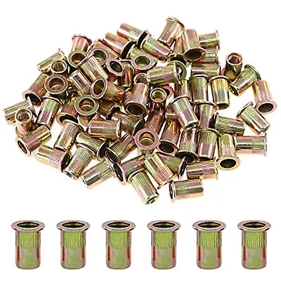 100Pcs 5/16 -18UNC Zinc Plated Carbon Steel Flat Head Rivnut Threaded Insert • $63.84