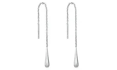 $10.99 • Buy Italian 925 Sterling Silver Threader Drop Earrings In Silver, Gold, Rose Gold 