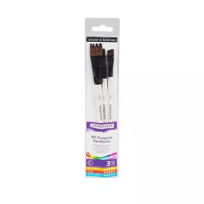 Daler Rowney Graduate All Purpose Synthetic Texture Paint Brush Set Of 3 • £9.95