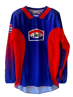 JT RACING Pro Tour MX Enduro Downhill BMX Jersey - Nearly New Blue/Red Size L • $49