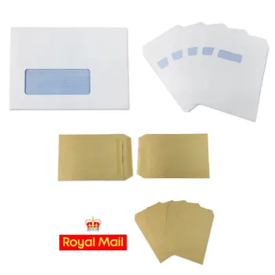 Paper Envelopes White Brown Manilla Plain & Windowed *any Qty/size* • £24.98