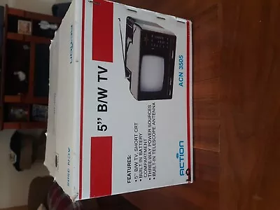 NEW Action 5  B/W TV Portable Television  ACN 3505 Original Box DR • $28.79