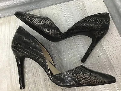 Mia Formal Black Vegan Snake D'Orsay Stiletto Dress Shoe Pointed Toe Size 9 • $15.30